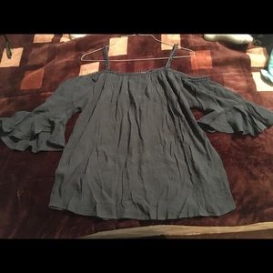 Navy blue off the shoulders blouse